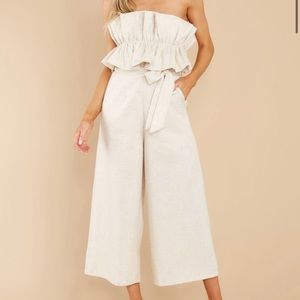 Cream White Bridal Romper Jumpsuit